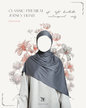 Classic Premium Jersey Hijab | Charcoal
